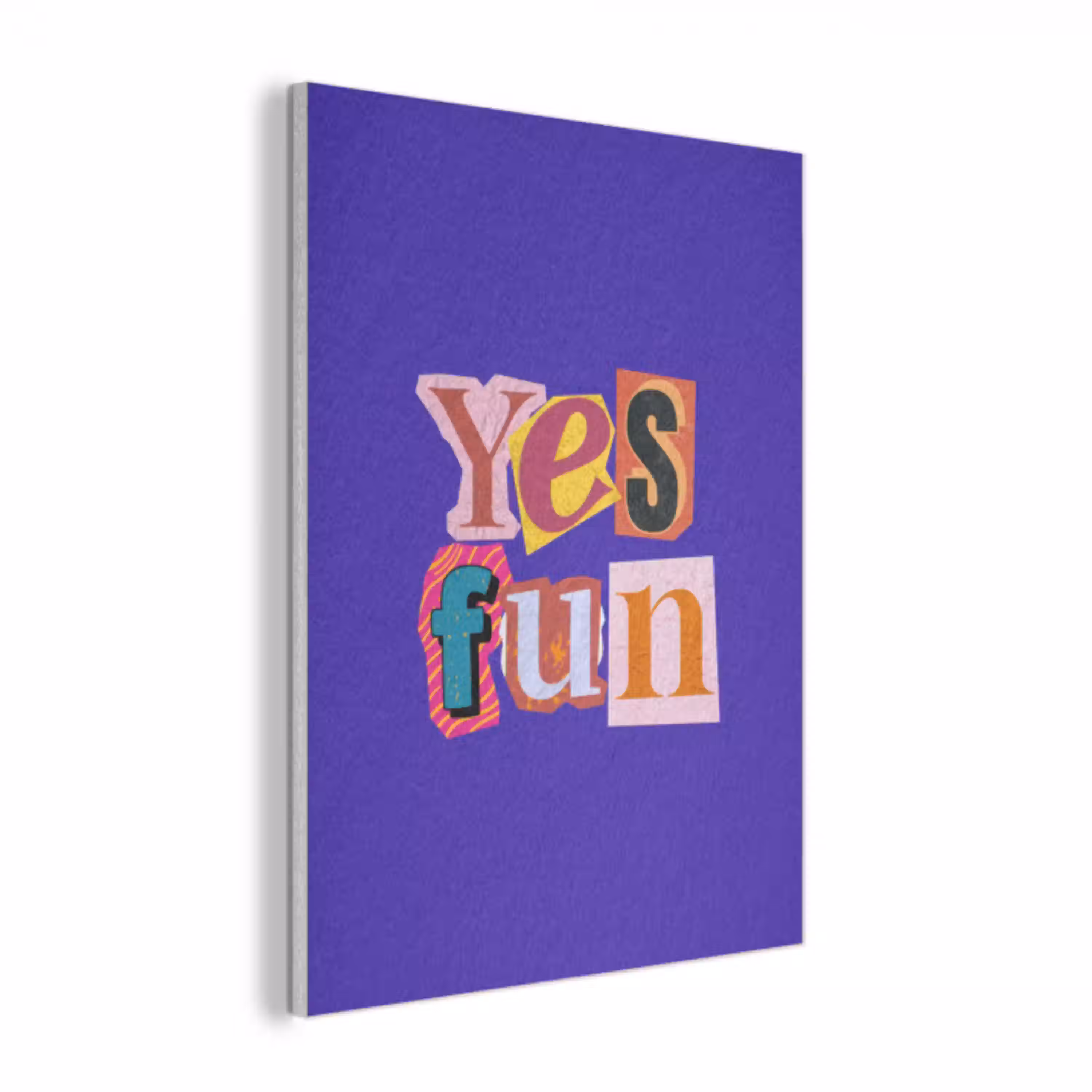 Yes fun - Kleurrijk - Collage-stijl PET vilt klein -3d