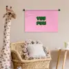 Yes fun - Groen - Roze Wandkleed katoen klein -wsfeer5_kind