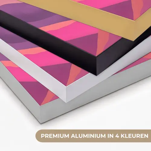Zon - Heuvels - Paars - Abstract Textielframe zwart klein -USP_kleurenNL