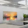 Modern - Abstract - Goud - Roze keuken achterwand spatscherm klein -3d_schuin