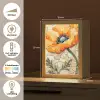 Klaprozen - Oranje - Mozaïek - Bladeren Light Box met kabel (Tafellamp) klein -USP_NL