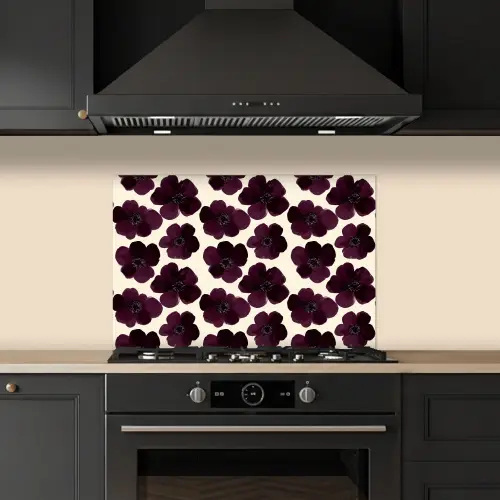 Bloemen - Aquarel - Paars keuken achterwand spatscherm klein 900 -sfeer1
