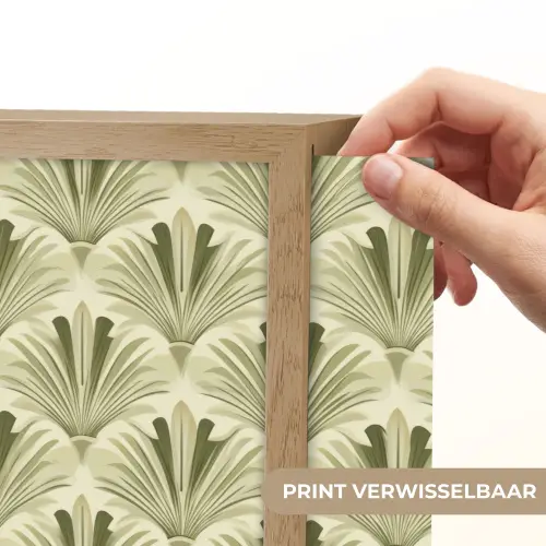 Klassiek - Waaier - Groen Light Box met batterij (Wandlamp) middel 907 -USP_websiteprintNL