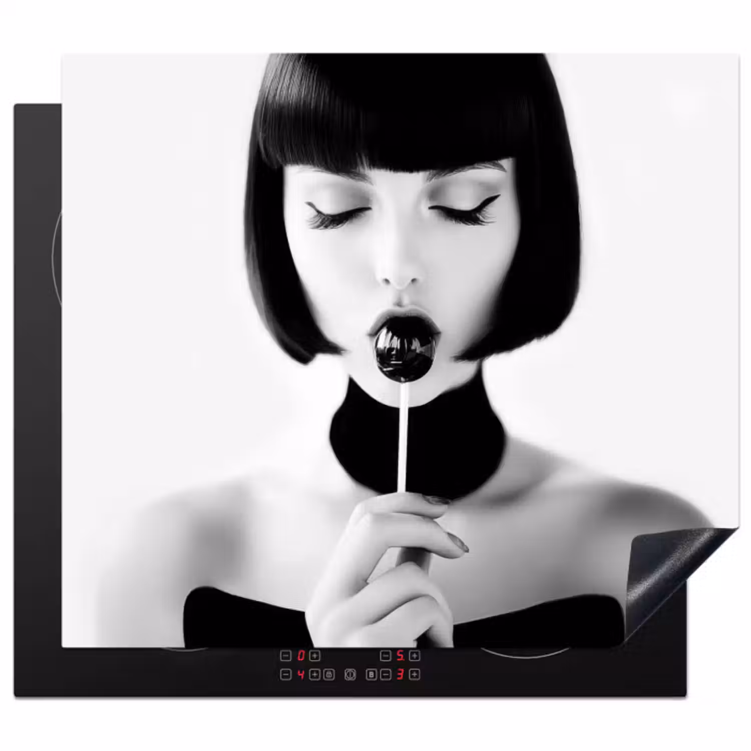 Inductie beschermer - Vrouw - Lolly - Zwart - Wit