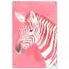 Zebra - Pink - Verf tuinposter los doek klein -3d