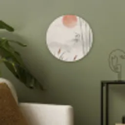 Minimalistisch - Bamboe - Groen Akoestische PET Vilt - Rond klein -sfeer2