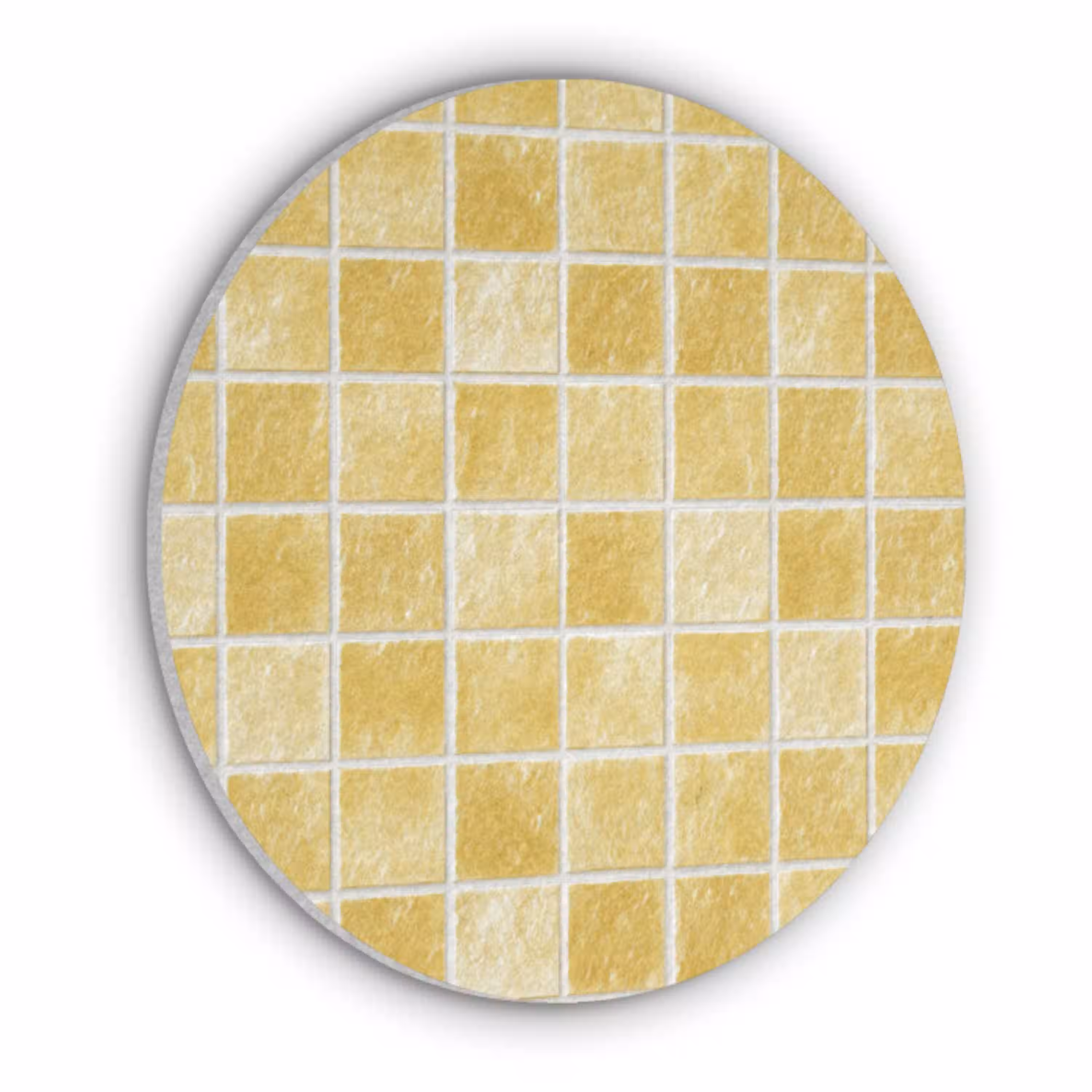 Tegels - Mozaïek - Textuur - Goudgeel Akoestische PET Vilt - Rond klein 838 -3d