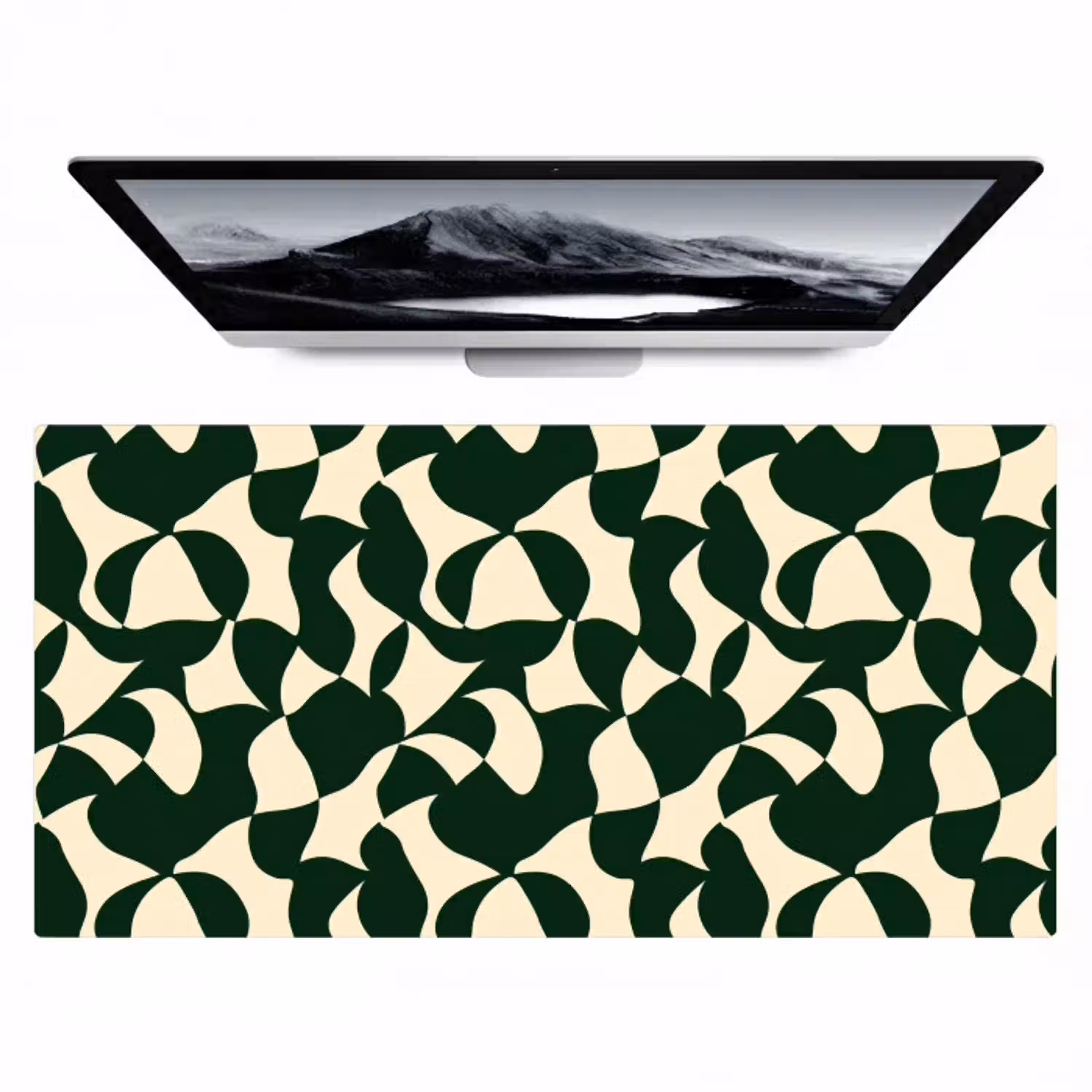 Groen - Organische vlakken - Crème Muismat XXL klein 681 -zzz3d