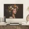 Portret - Vrouw - Bloemen PET vilt klein -sfeer1