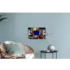 Mondriaan - Glas in lood - Oude Meesters - Kunstwerk - Abstract - Schilderij Muursticker klein -plant