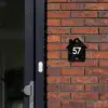 Zwarte marmer - Traditioneel Naambord Huisje klein -sfeer2