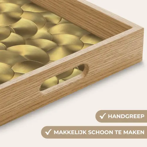 Modern - Cirkel - Goud Dienblad Rechthoek middel 911 -USP_HandgreepNL