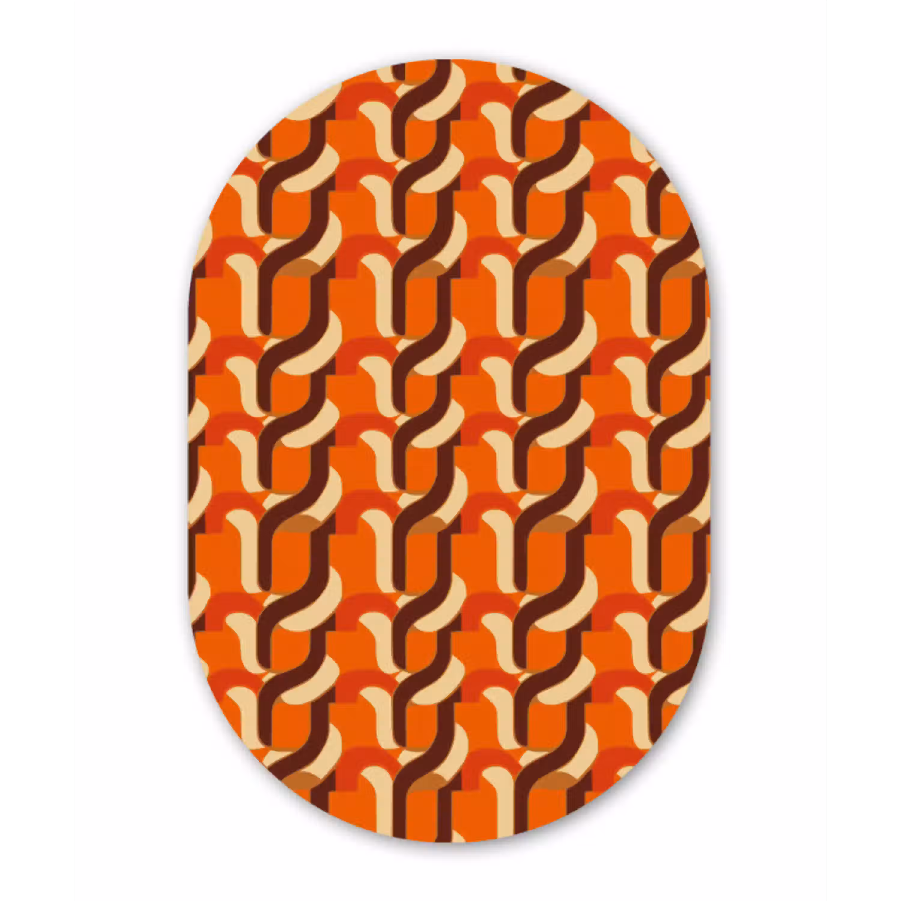 Retro - Modern - Kleurrijk Wandcirkel Ovaal Aluminium middel 839 -3d