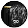 Schotse hooglander - Goud - Vacht - Dieren - Koe Fotolijst rond zonder passe partout klein -3d