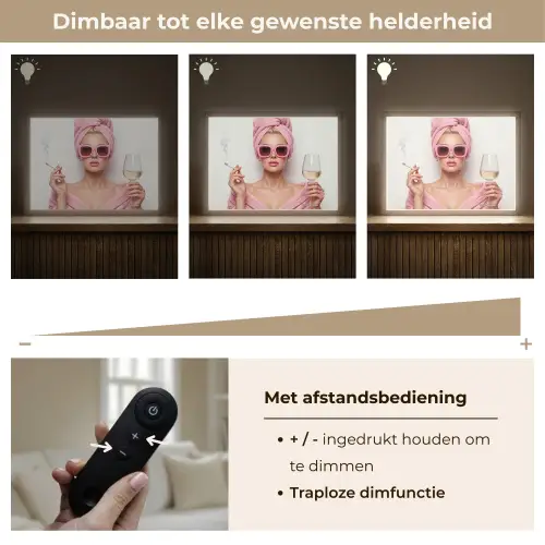 Vrouw - Roze - Wijn - Zonnebril Light Box met batterij (Wandlamp) middel -USP_dimbaarNL