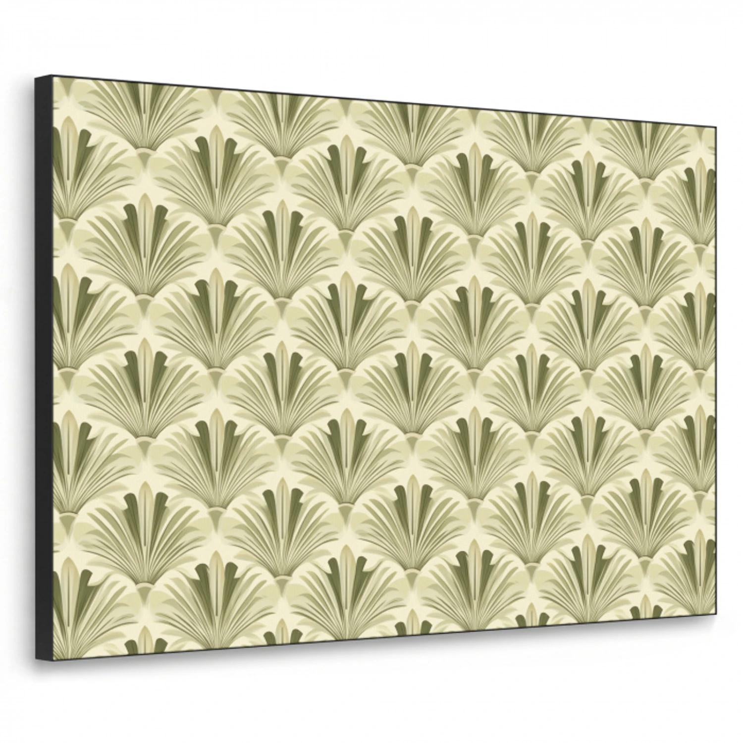 Klassiek - Waaier - Groen Textielframe zwart klein 947 -3d