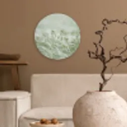 Grassen - Minimalistisch - Groen Wandcirkel kunststof plaat 5mm dik klein -sfeer1