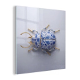 Kever - Delfts  - Blauw - Goud plexiglas 5mm klein -z3d