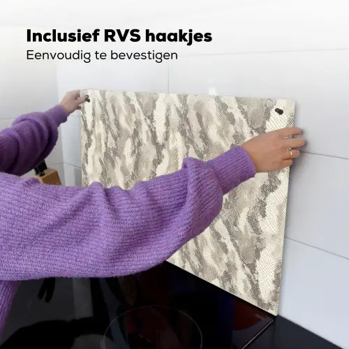 Slang - Patroon - Taupe Inductie beschemer met haakjes klein 777 -ky-ophangen-nl