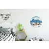 Landschap - Winter - Sneeuw Wandcirkel aluminium klein -kinderkamer