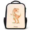 T-rex dino in oranje kleuren Rugzak - Zwart middel -3d