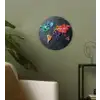 Wereldkaart - Edelstenen - Regenboog - Ruw Wandcirkel kunststof plaat 5mm dik klein -sfeer3