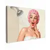 Vrouw - Douche - Roze Tuinposter op houten frame 2 cm dik klein -3d