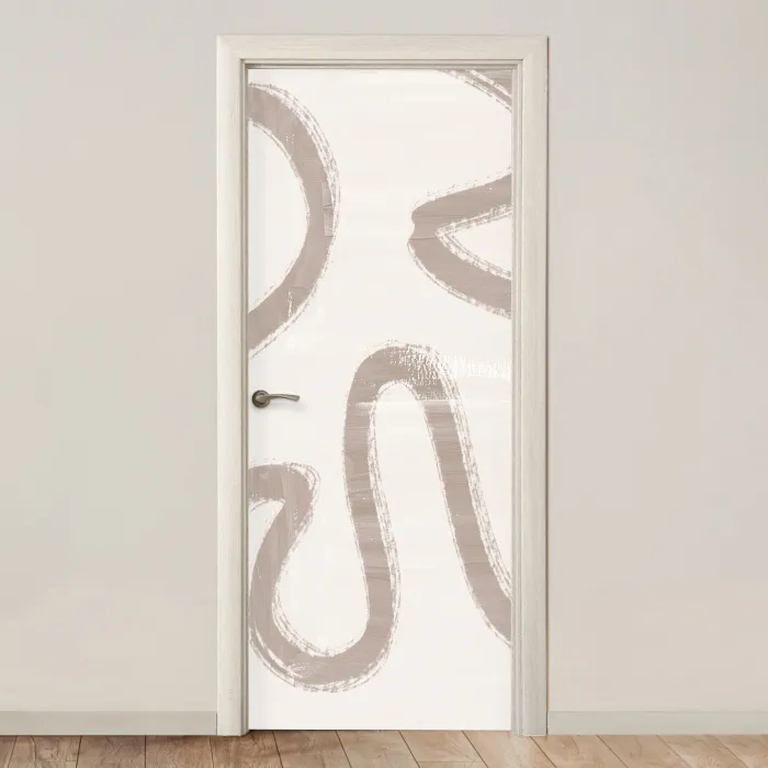 Moderne kunst - Beige - Abstract deurposter klein -3d_beige