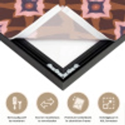 Geometrisch - Sierlijk - Bruin Textielframe zwart klein 947 -USP_closeupNL