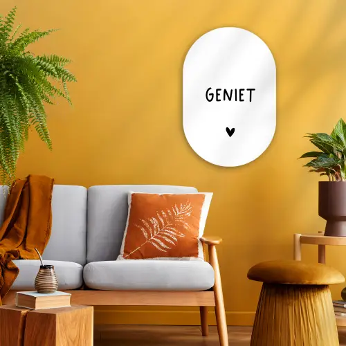 Quotes - Geniet - Spreuken Wandcirkel Ovaal Forex klein -sfeer4