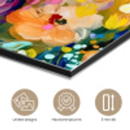 Schilderij - Olieverf - Bloemen - Regenboog aluminium wit klein -closeup_NL