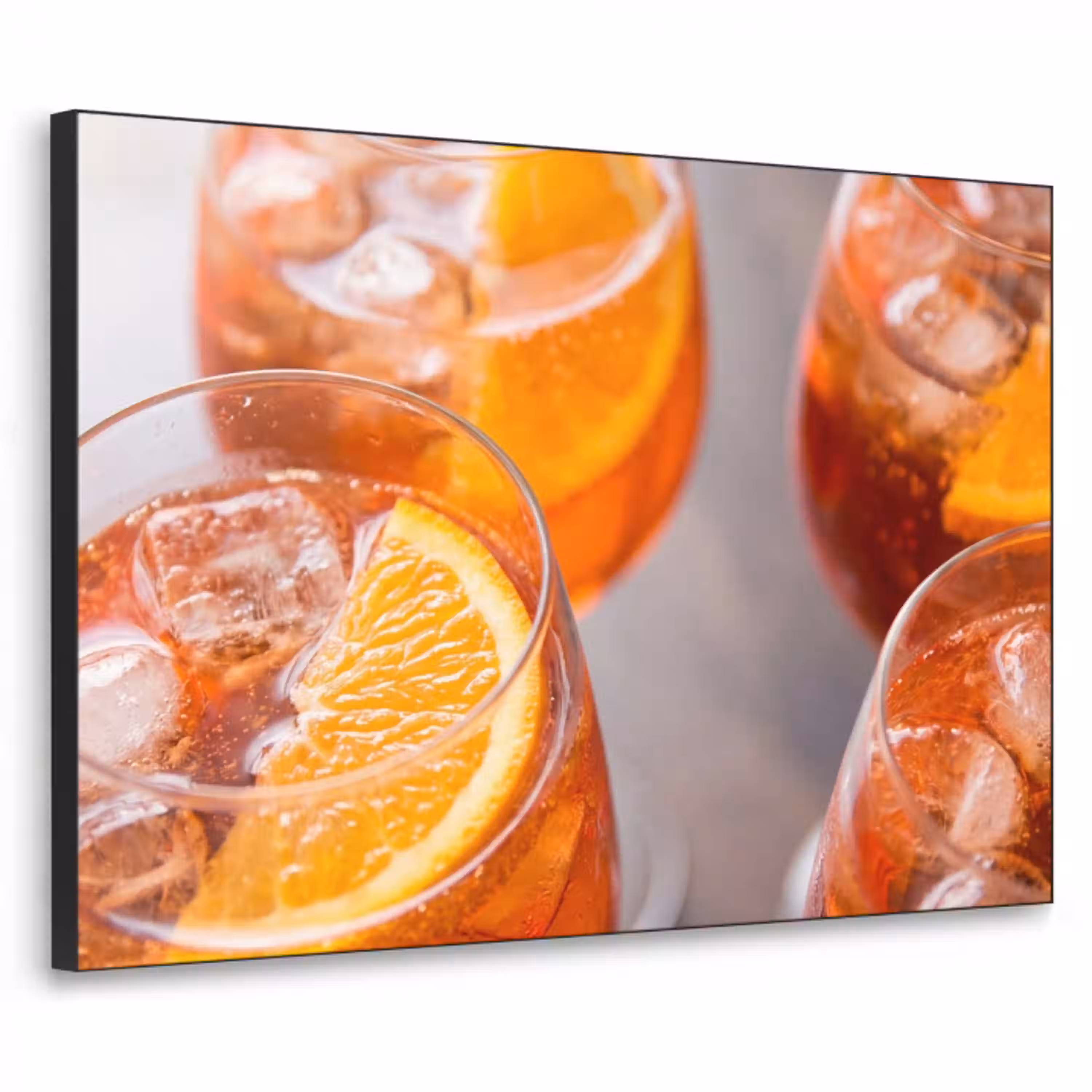 Drank - Sinaasappel - IJs - Zomer - Oranje Textielframe zwart klein -3d