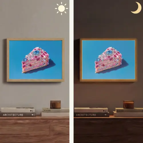 Taart - Edelstenen - Glitters - Roze Light Box met batterij (Wandlamp) middel -sfeer3