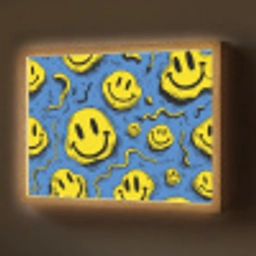Smileys - Geel - Blauw Light Box met batterij (Wandlamp) middel -z3d_website