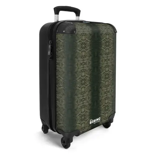 Grijs groene slangenhuid met symmetrische schubstructuur NBS - Handbagage koffer - Kinderen Unisex middel -productfoto_3d