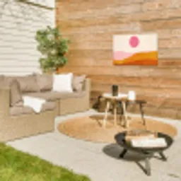 Zon - Heuvels - Abstract - Roze Tuinposter op houten frame 2 cm dik klein -sfeer2