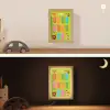 Tafels van vermenigvuldiging - Leren rekenen voor kinderen - Cijfers oefenen - Bosdieren - Groen Light Box met kabel (Wandlamp kind) klein -sfeer3_kind