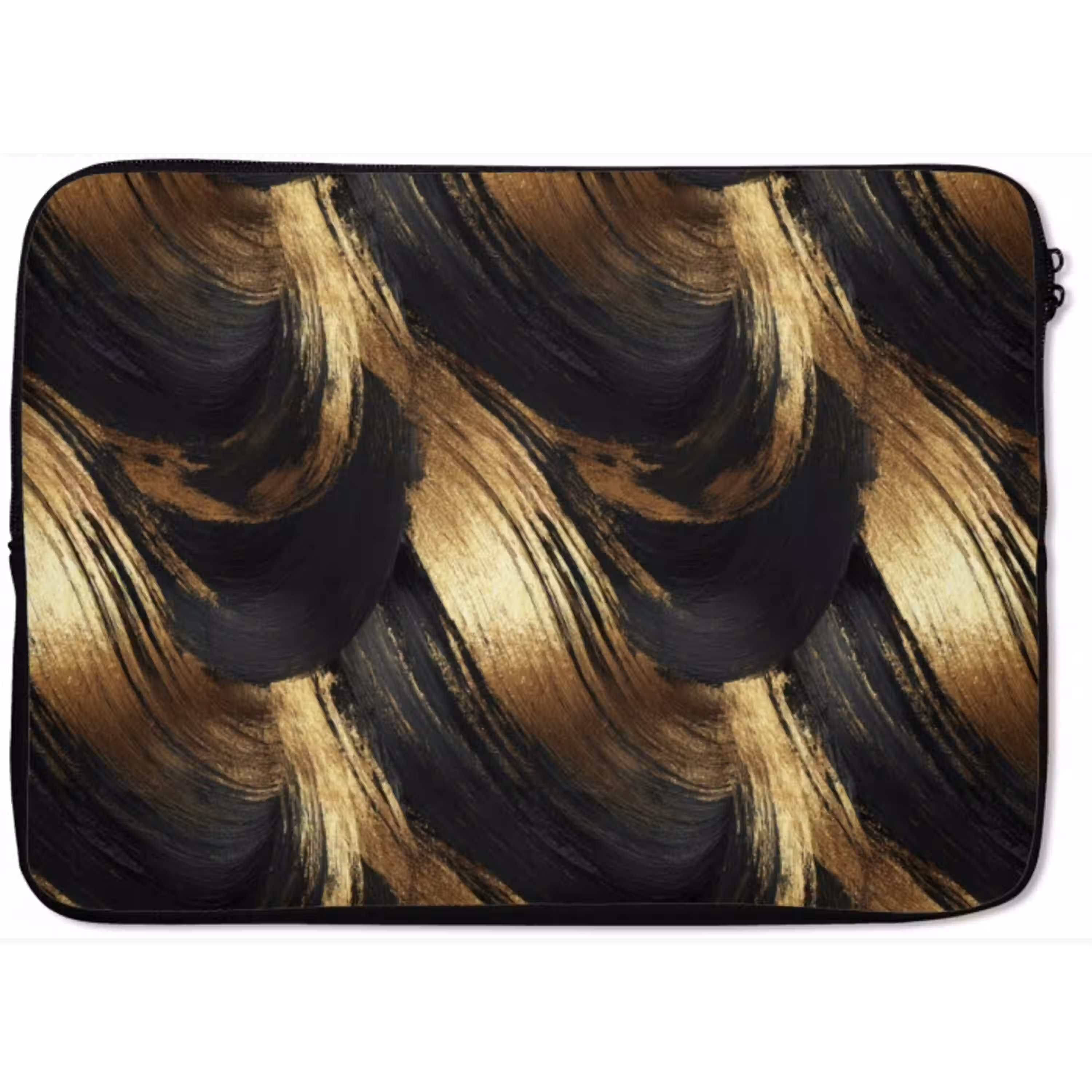 Verfstreken - Abstract - Goud - Zwart laptophoes neopreen klein 279 -zkaufland3dotto