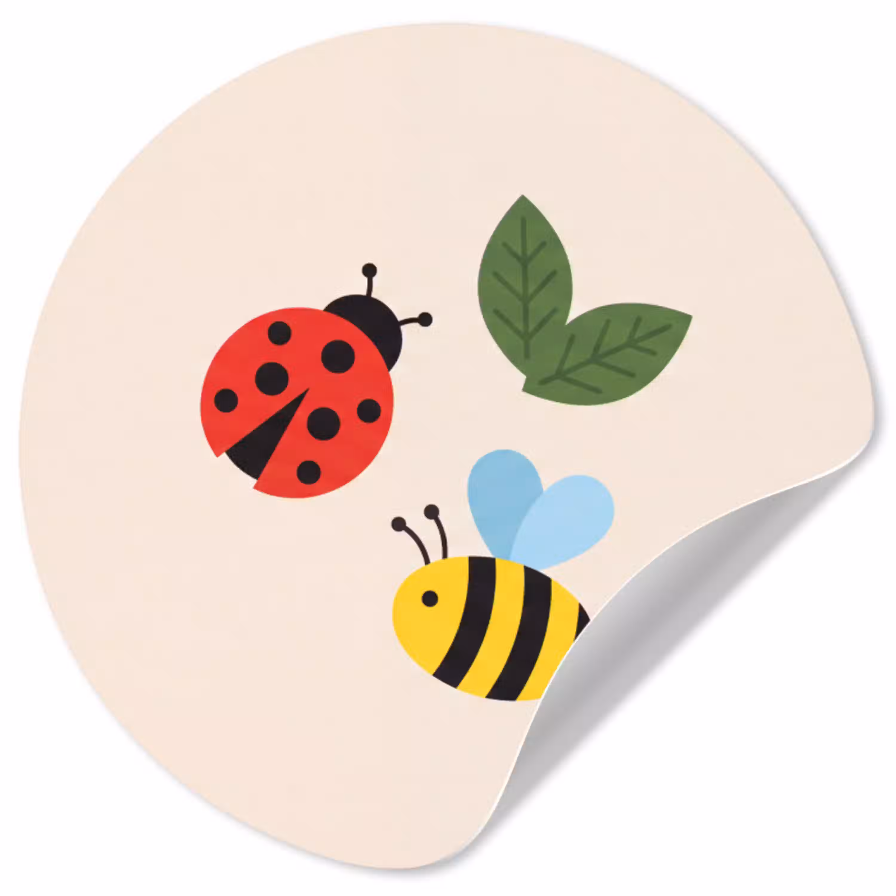 Insect - Blad - Natuur - Speels - Illustratie Wandcirkel behangsticker klein -3d