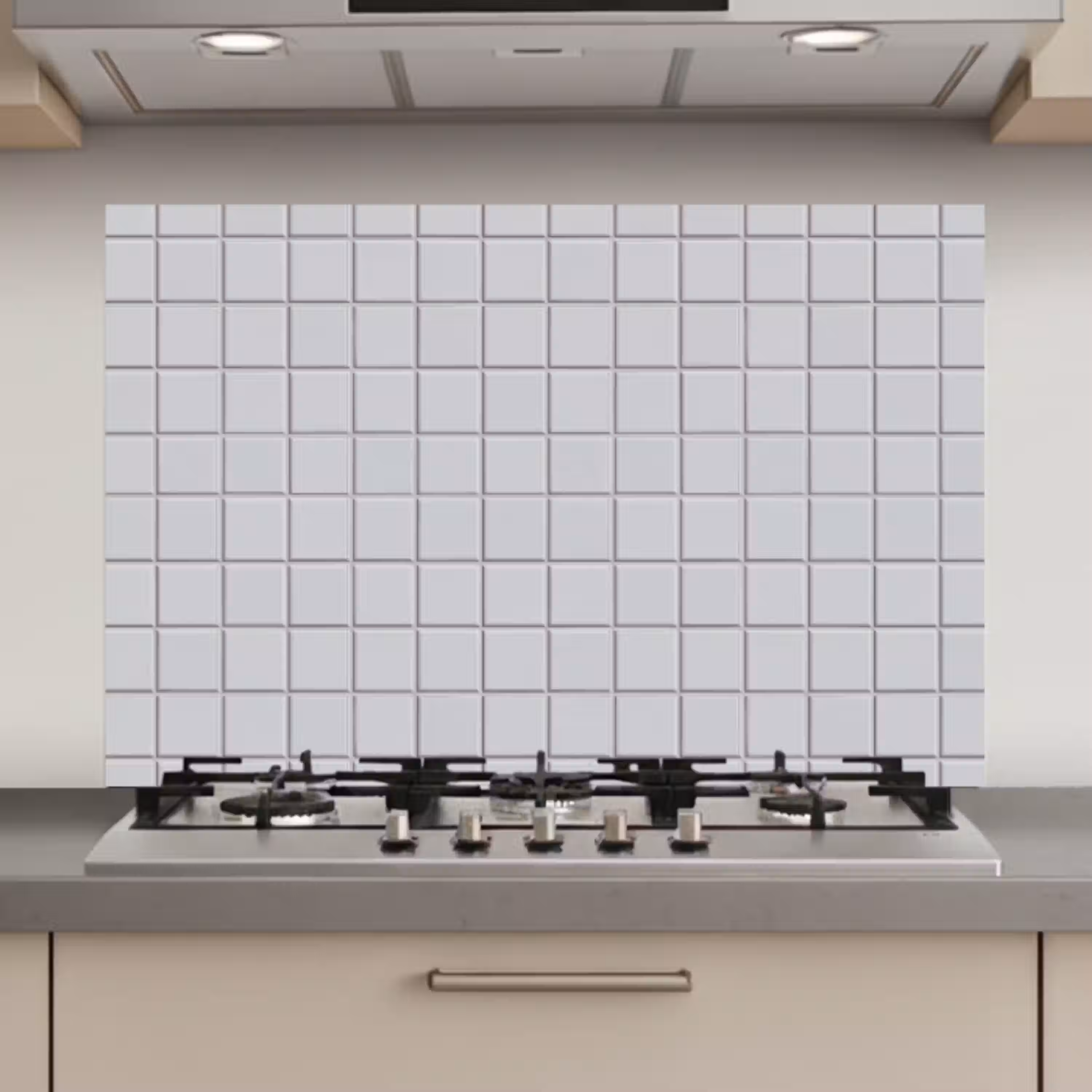 Patroon - Tegels - Licht - Grijs keuken achterwand spatscherm klein 900 -3d_website