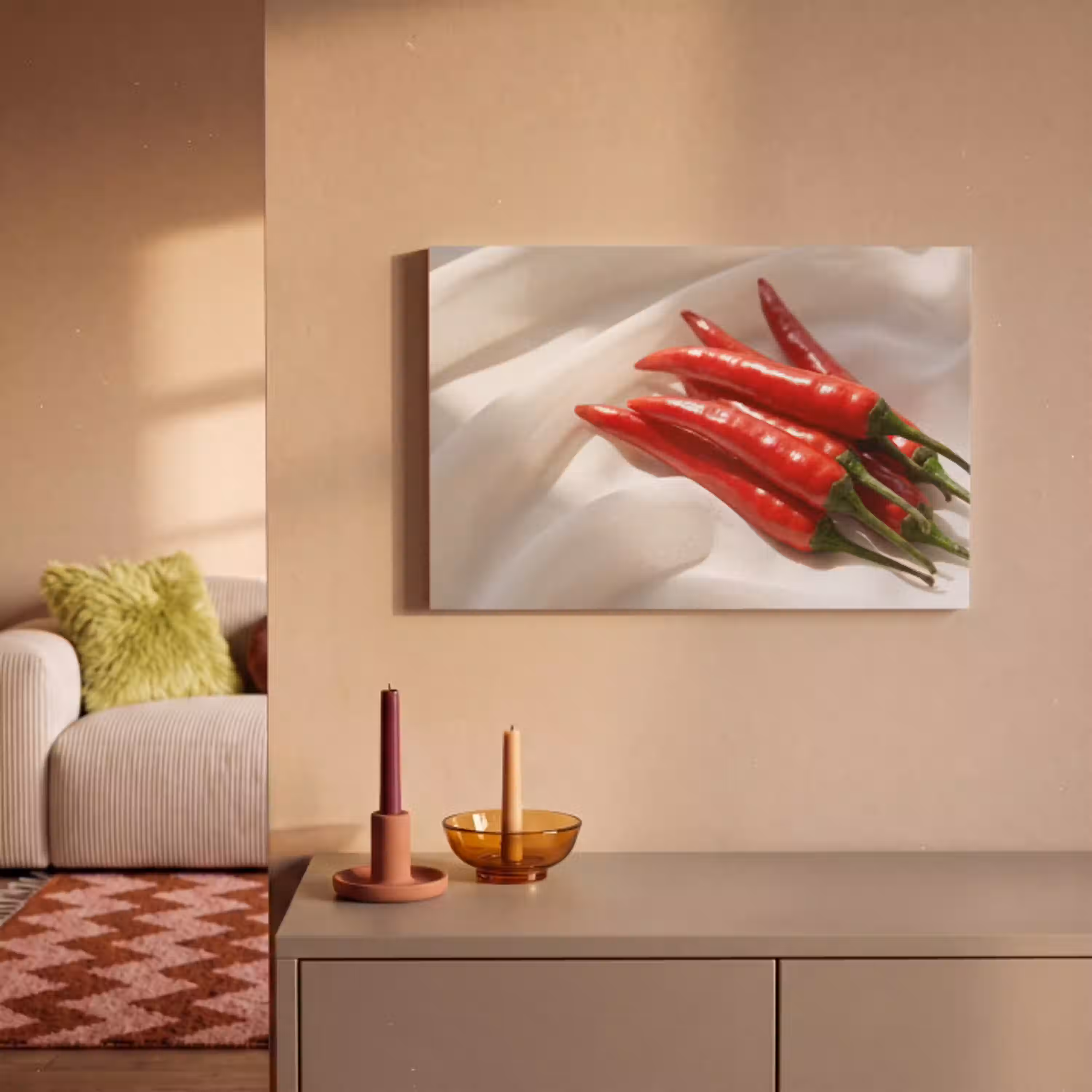 Peper - Rood - Eten canvas 2cm klein -sfeer1
