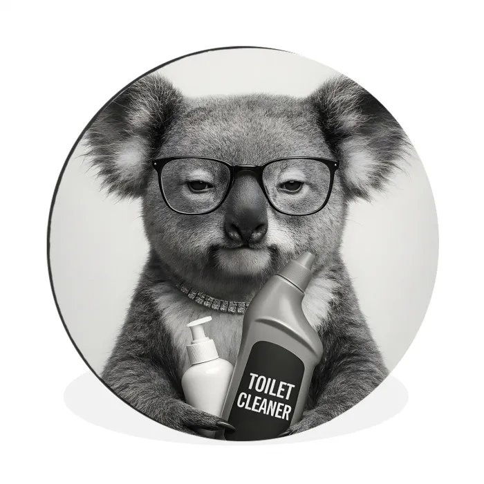 Koala - Bril - Toilet Wandcirkel aluminium klein -3d