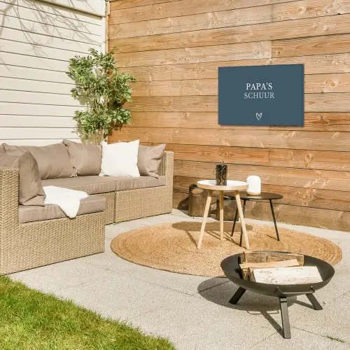 Papa's Schuur met Hart Tuinposter op houten frame 2 cm dik klein -sfeer2
