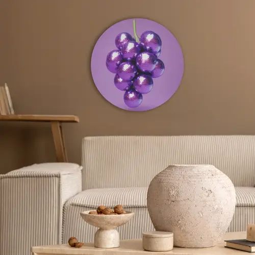 Druif - Disco - Glitter - Paars Akoestische PET Vilt - Rond klein -sfeer1