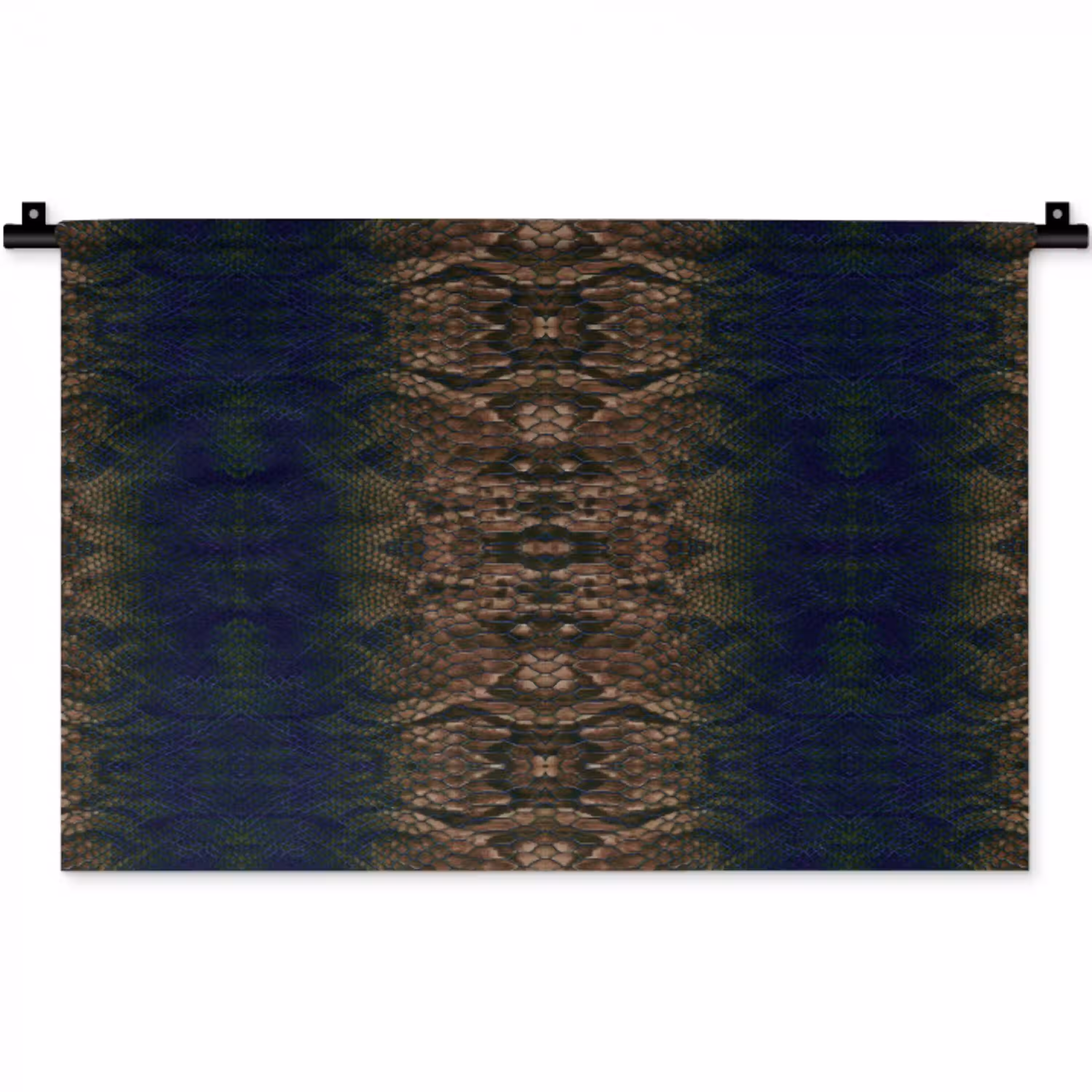 Slang - Boa - Bruin - Blauw Wandkleed katoen klein 269 -zz3d