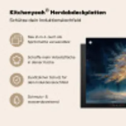 Levensboom - Nacht - Donker - Blauw Inductie beschermer vinyl 3mm middel -zzzzzzusp-haakje_DE