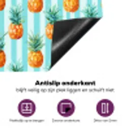 Ananas - Strepen - Groen Inductie beschermer vinyl 3mm klein 276 -zzzzzzz-cc-onderkant