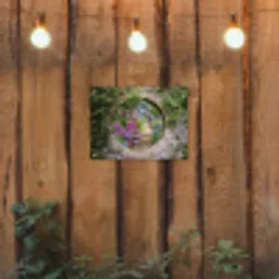 Bloemrijke tuinpoort tuinposter los doek klein -sfeer1