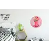Roze - Bloemen - Cowboy Wandcirkel aluminium klein -kinderkamer