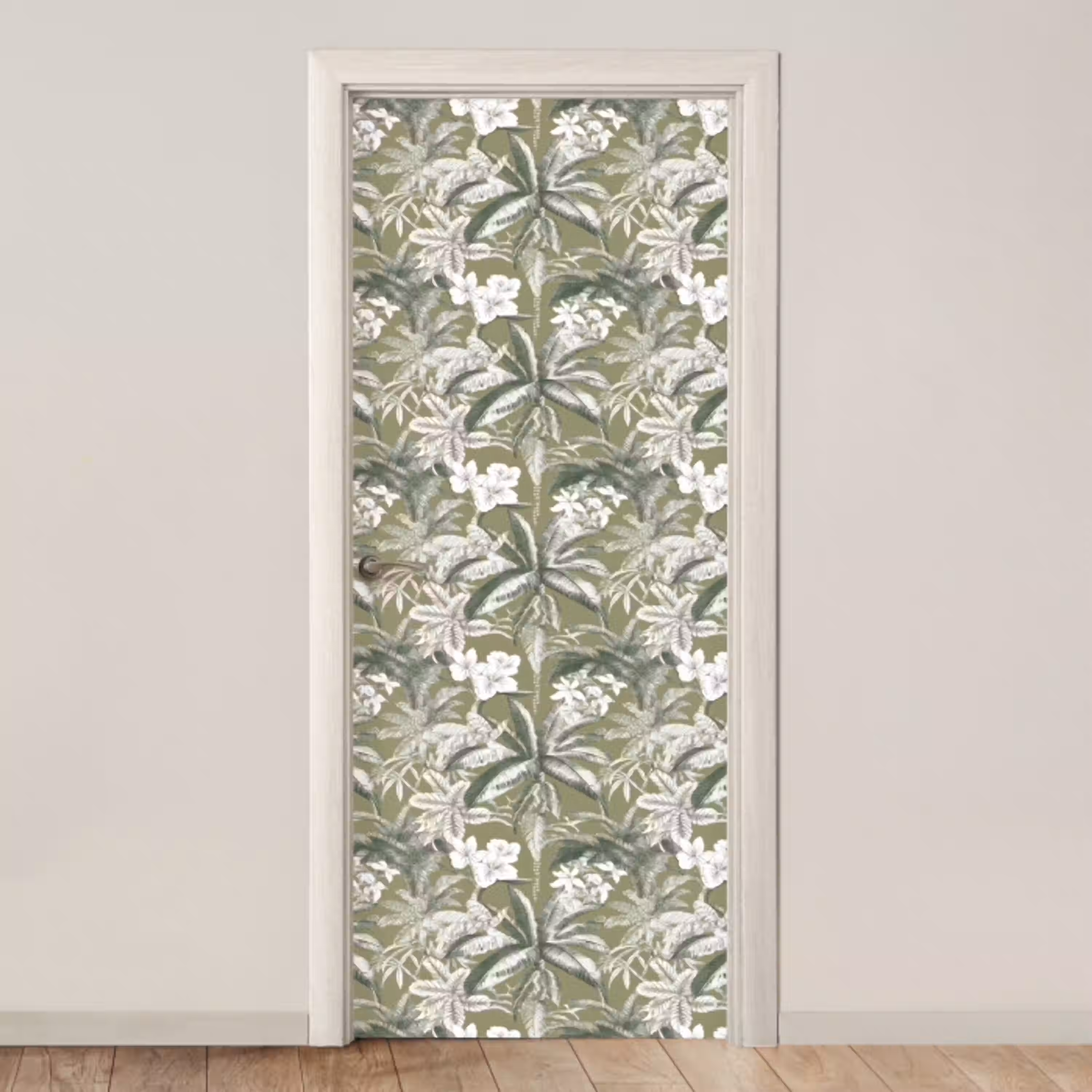 Botanisch - Bloemen - Groen deurposter klein 289 -3d_beige